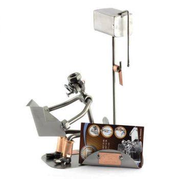 KLOMANN MIT ZEITUNG MIT VISITENKARTEN-HALTER