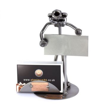 NAMENSSCHILD MIT VISITENKARTEN-HALTER