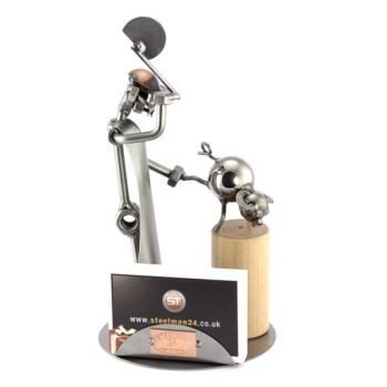 SCHLACHTER MIT BEIL MIT VISITENKARTEN-HALTER